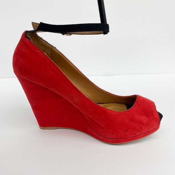 Vintage Zara Peep Toe Platform Shoes | Suede | Size 40 - Picture 5 of 6